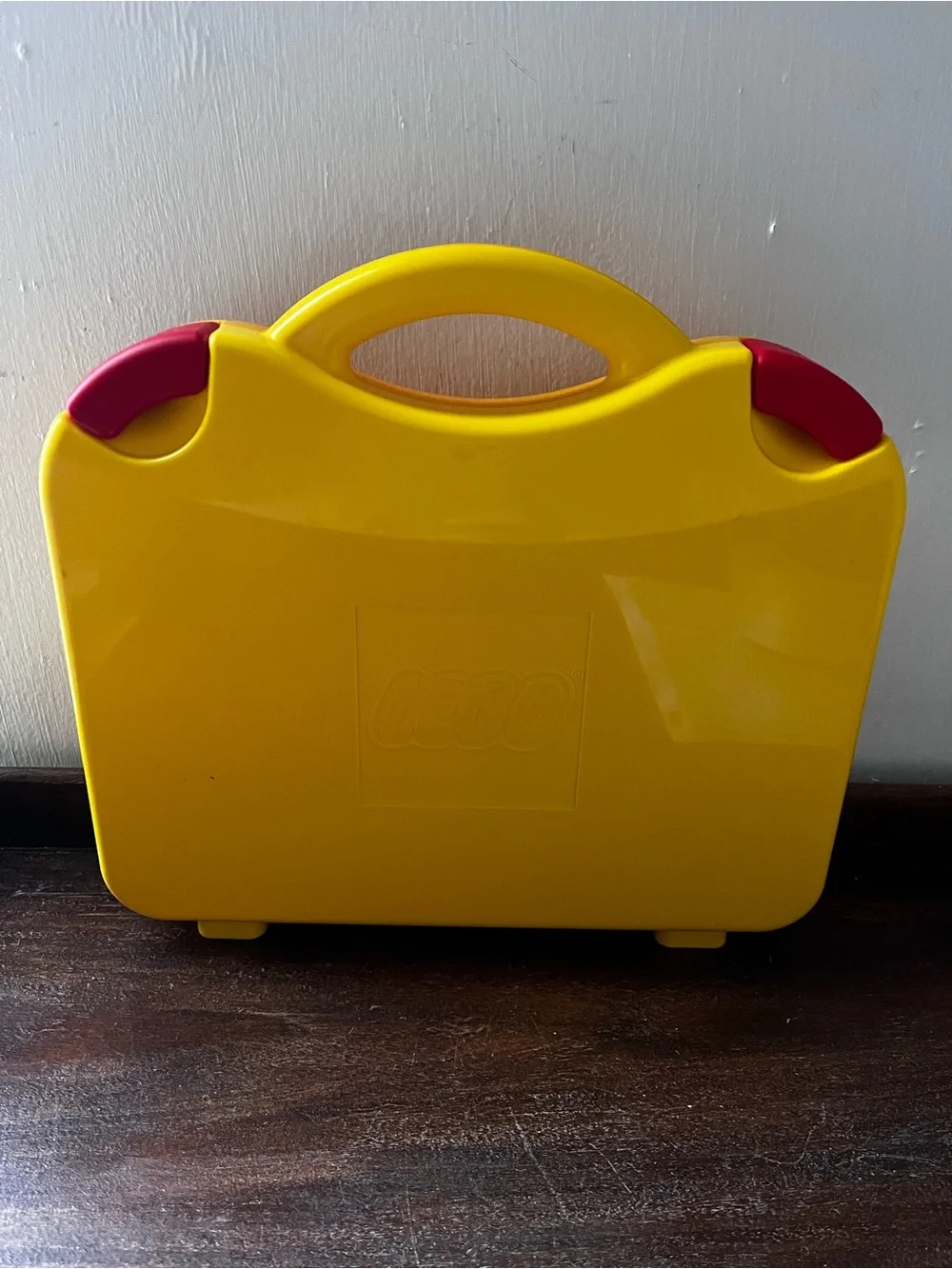 Vintage 2012 Lego Yellow Kids Carrying Case with Red Latches